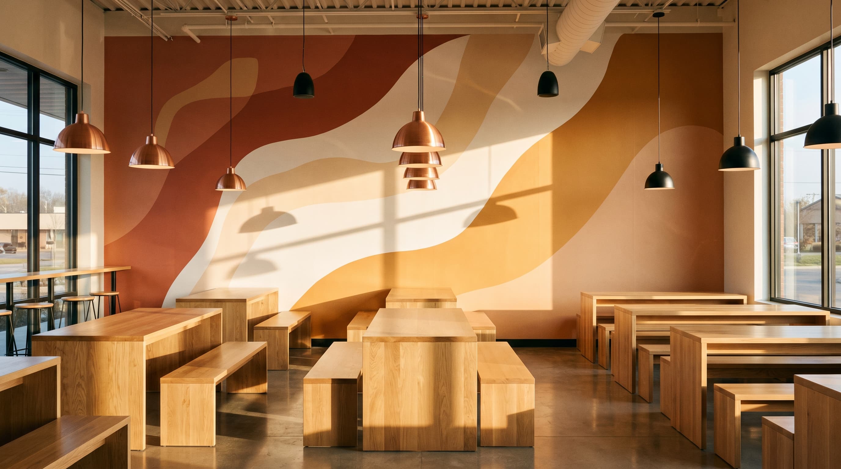 Fast-casual feature wall