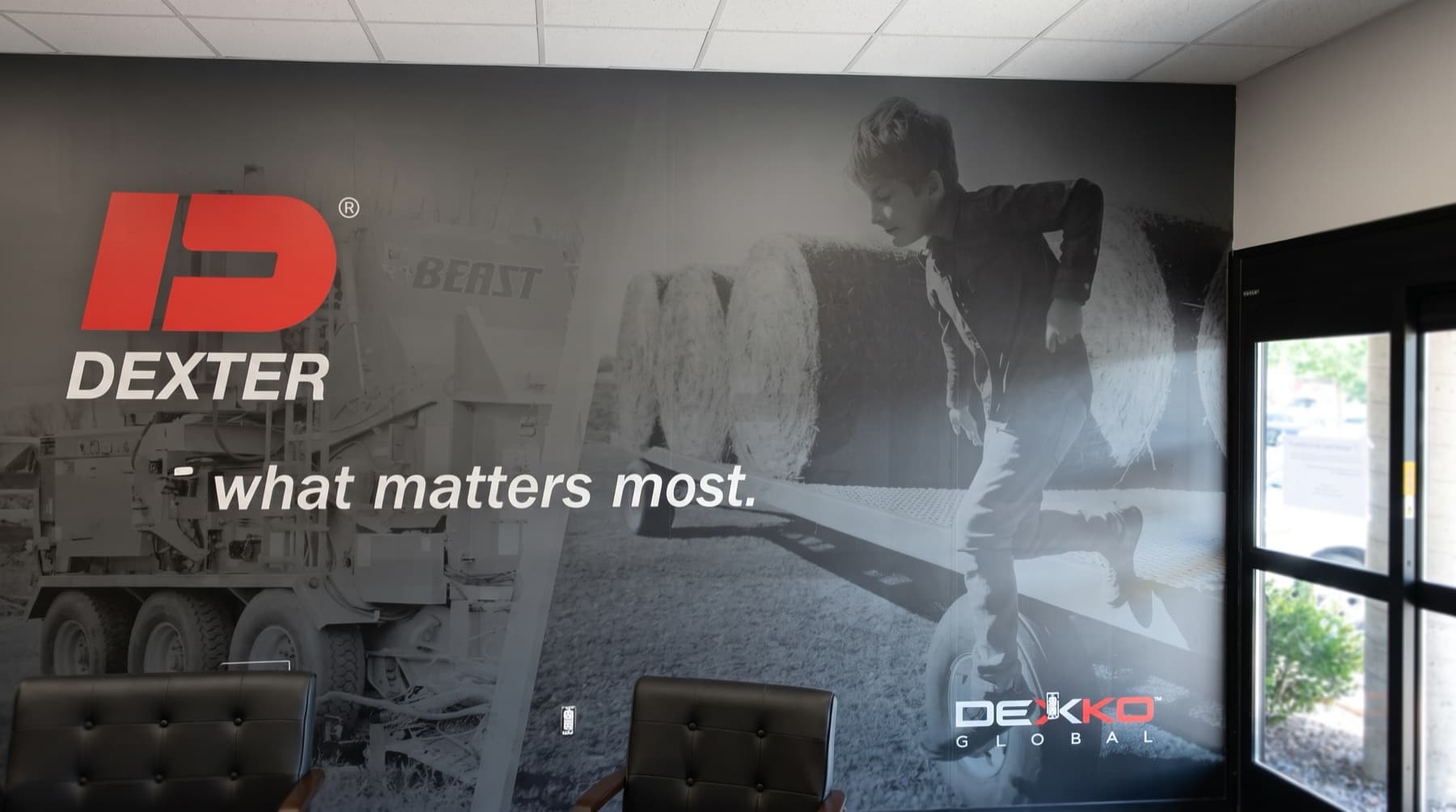 Branded corporate feature wall