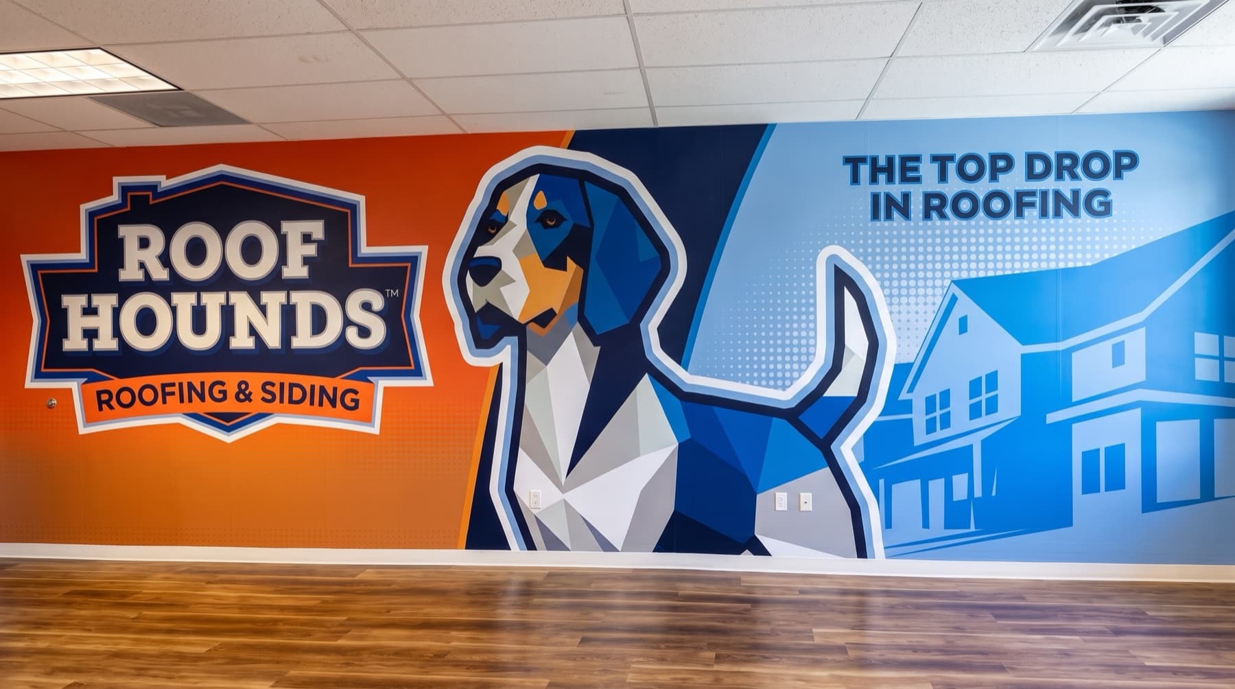 Illustrated brand wall