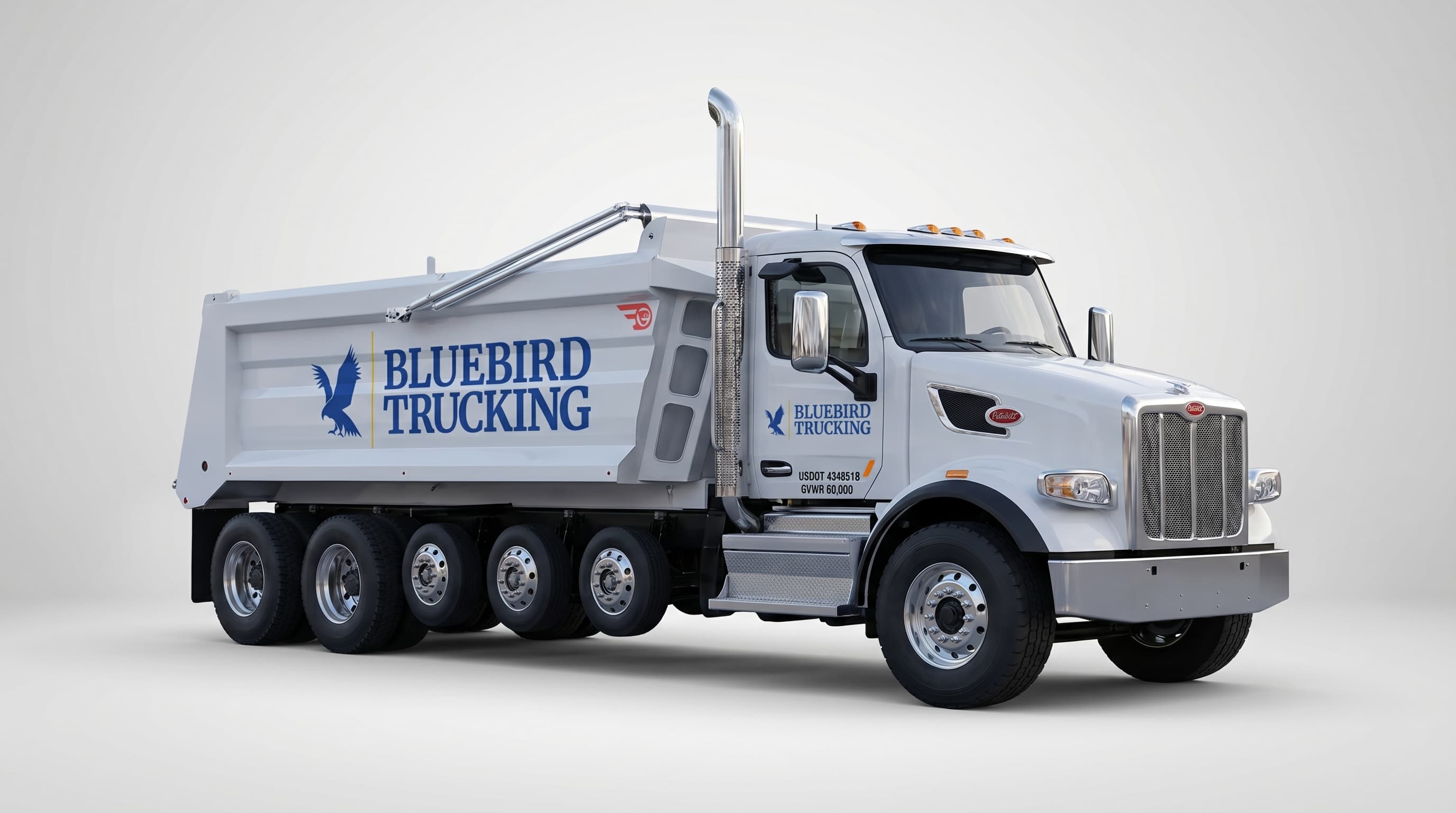 Bluebird Peterbilt dump truck wrap
