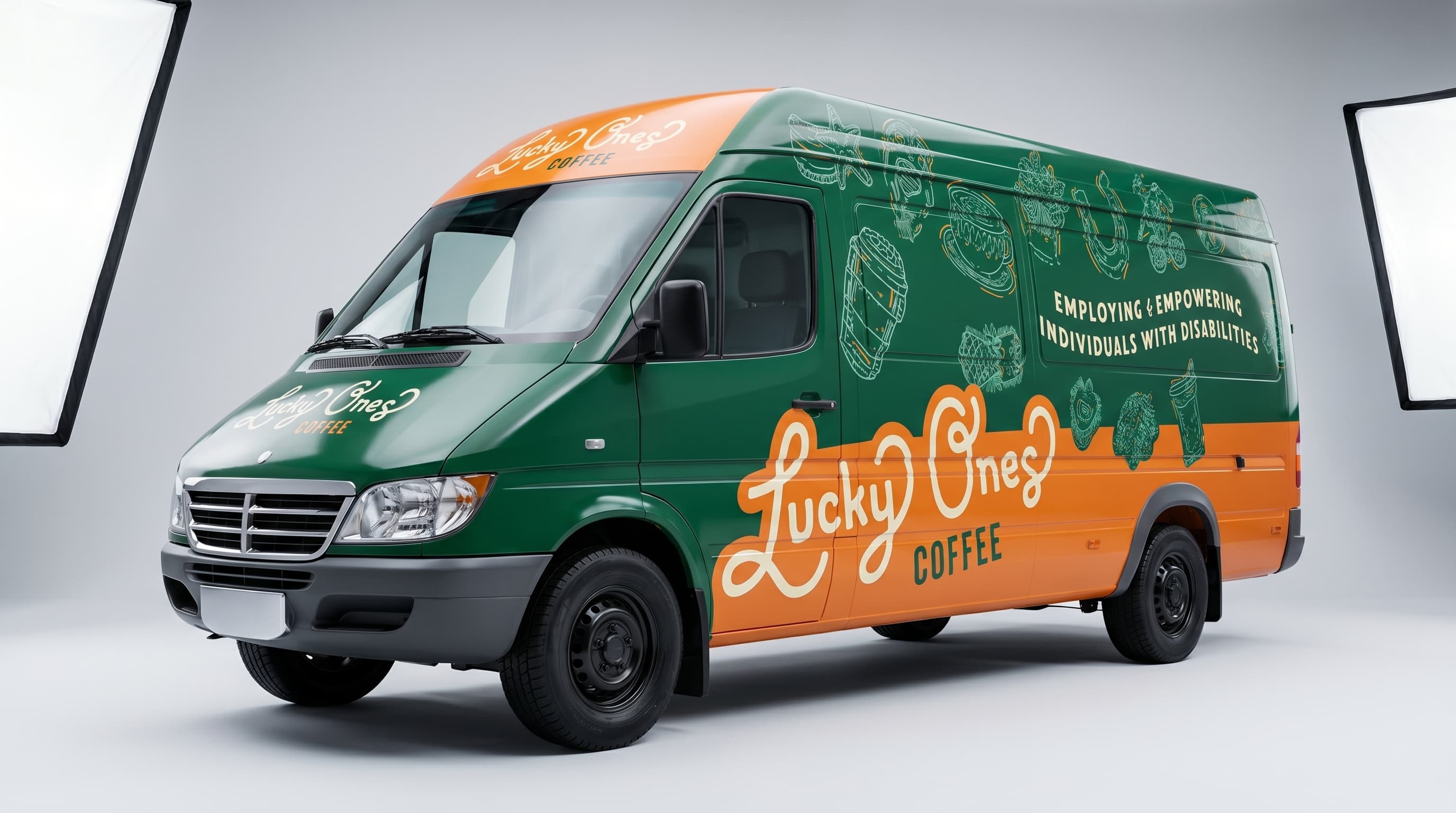 Lucky Ones Coffee Dodge Sprinter mobile food wrap
