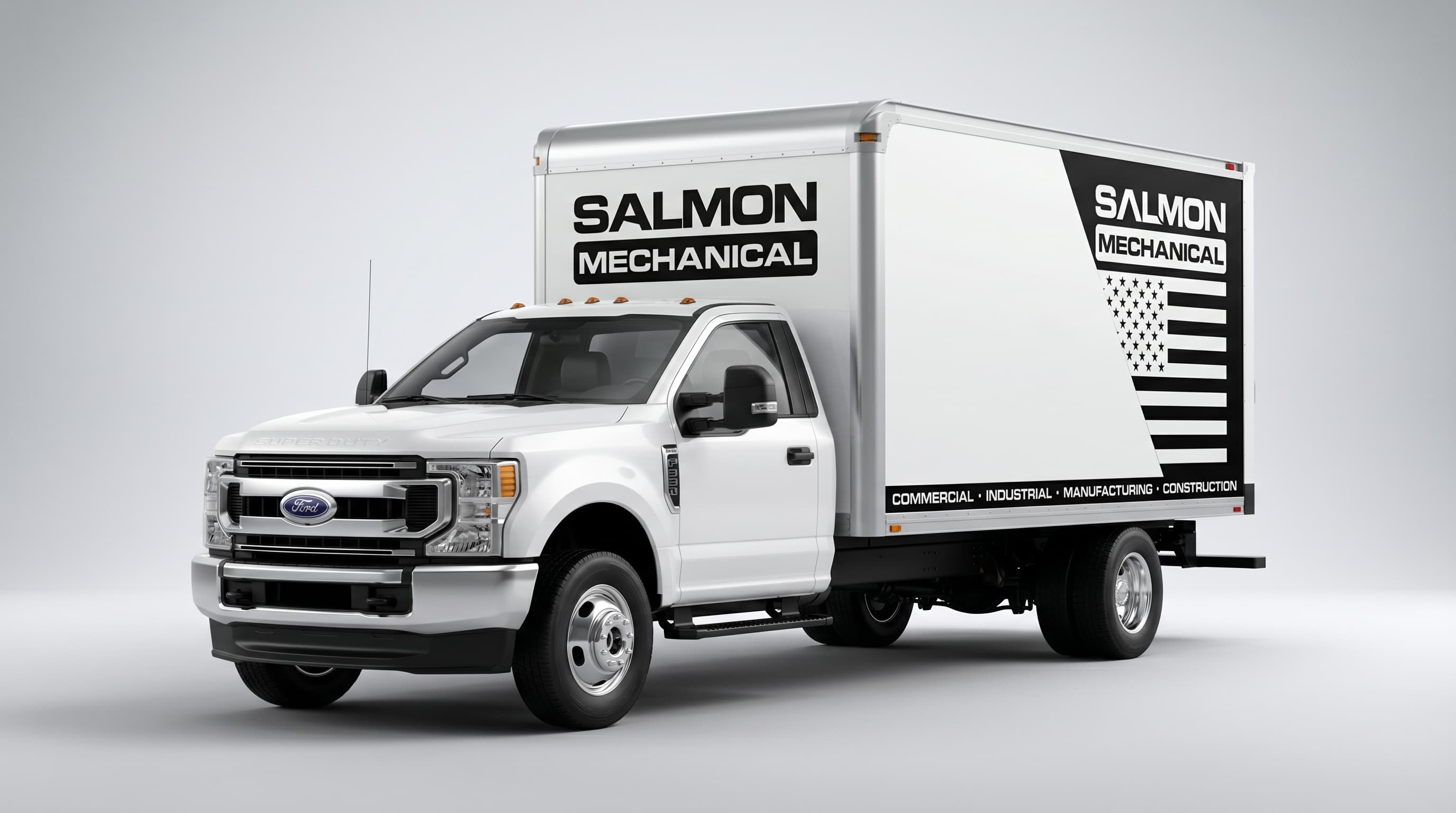 Salmon Electric box truck wrap